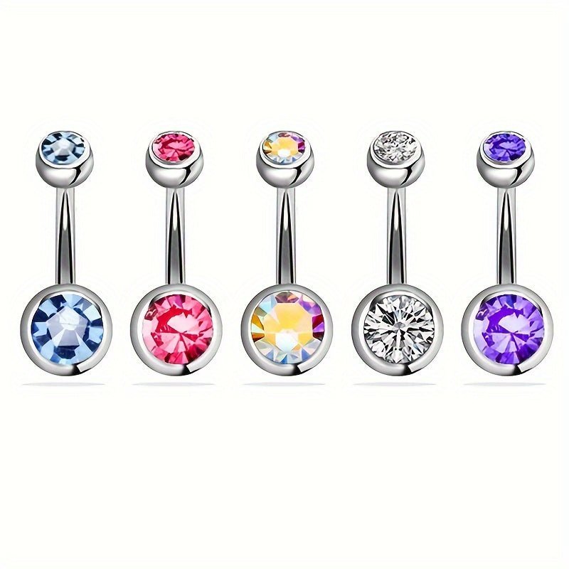 12Piece Rhinestone Steel Belly Ring Set - Taylor K Shop