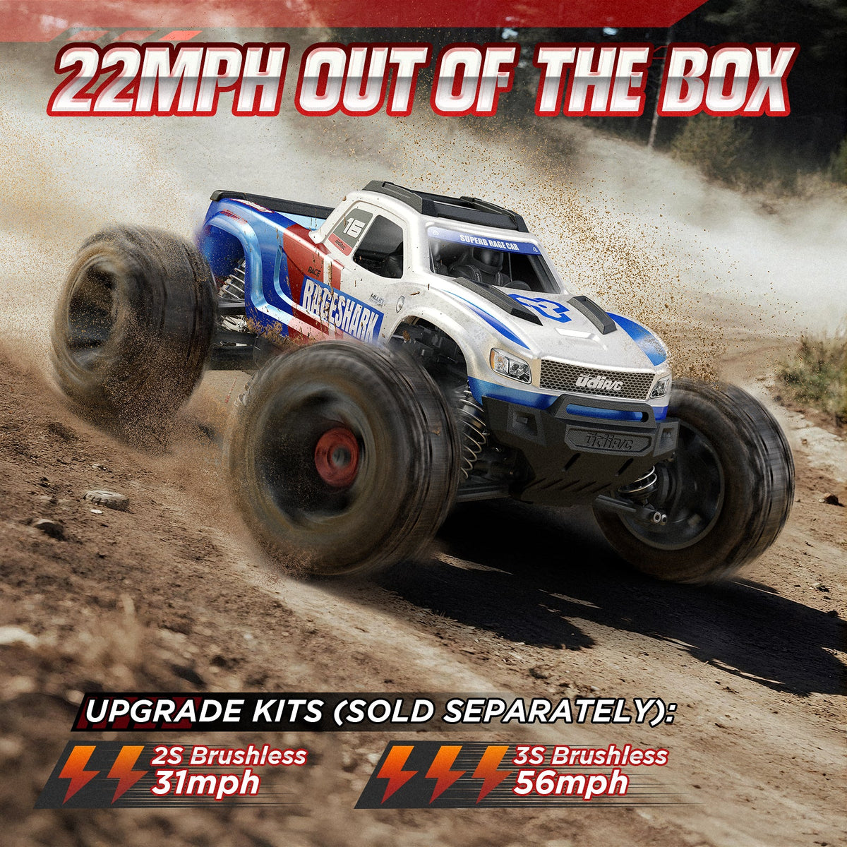 UDIRC RAGESHARK UD1611 1/16 4WD Brushed RTR RC Monster Truck