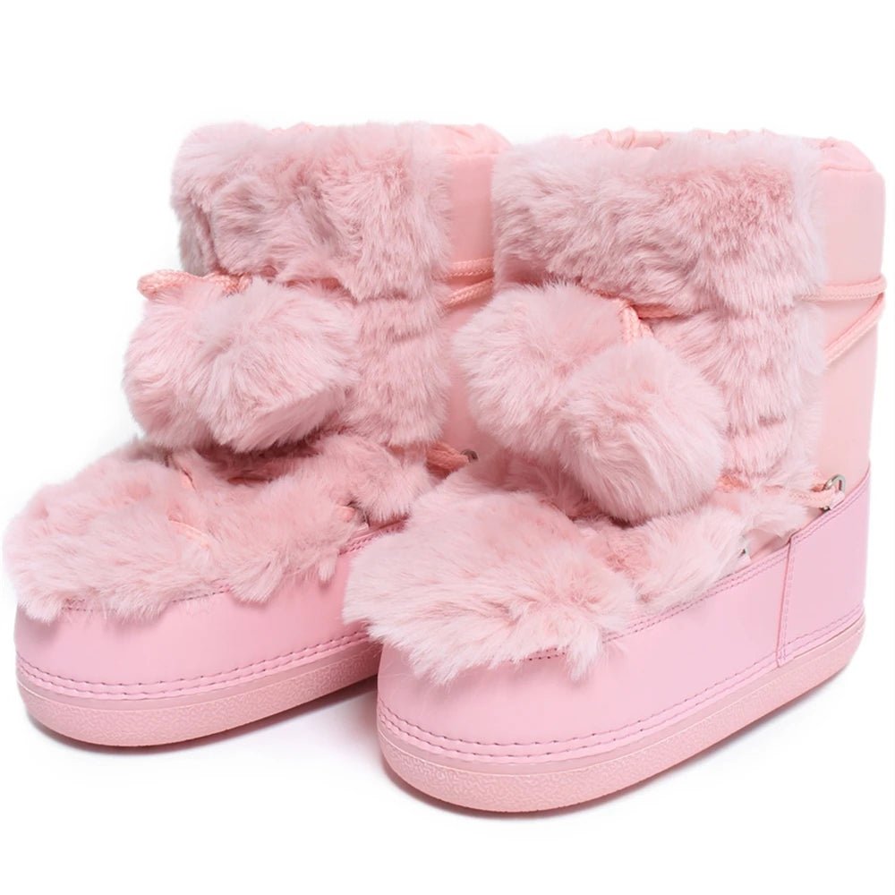 2024 Luxe Womens Fluffy Fur Winter Snow Boots - Taylor K Shop