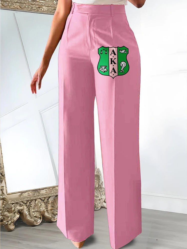Alpha Kappa Alpha Sorority Straight Leg Print Pants - Taylor K Shop