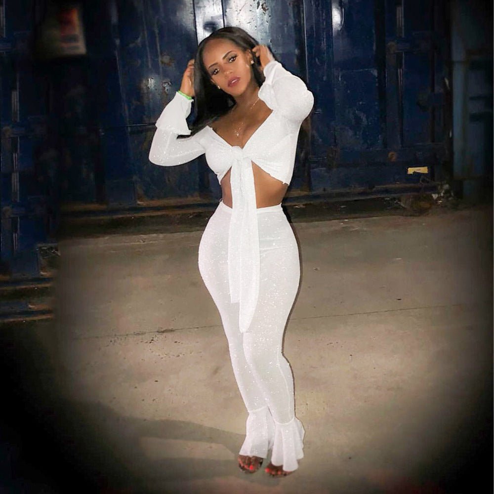 Bow tie sexy two piece set - Taylor K Shop