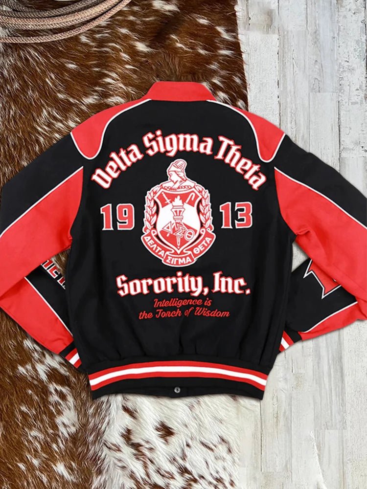Chic Racing Jacket for Delta Sigma Theta Fans - Taylor K Shop