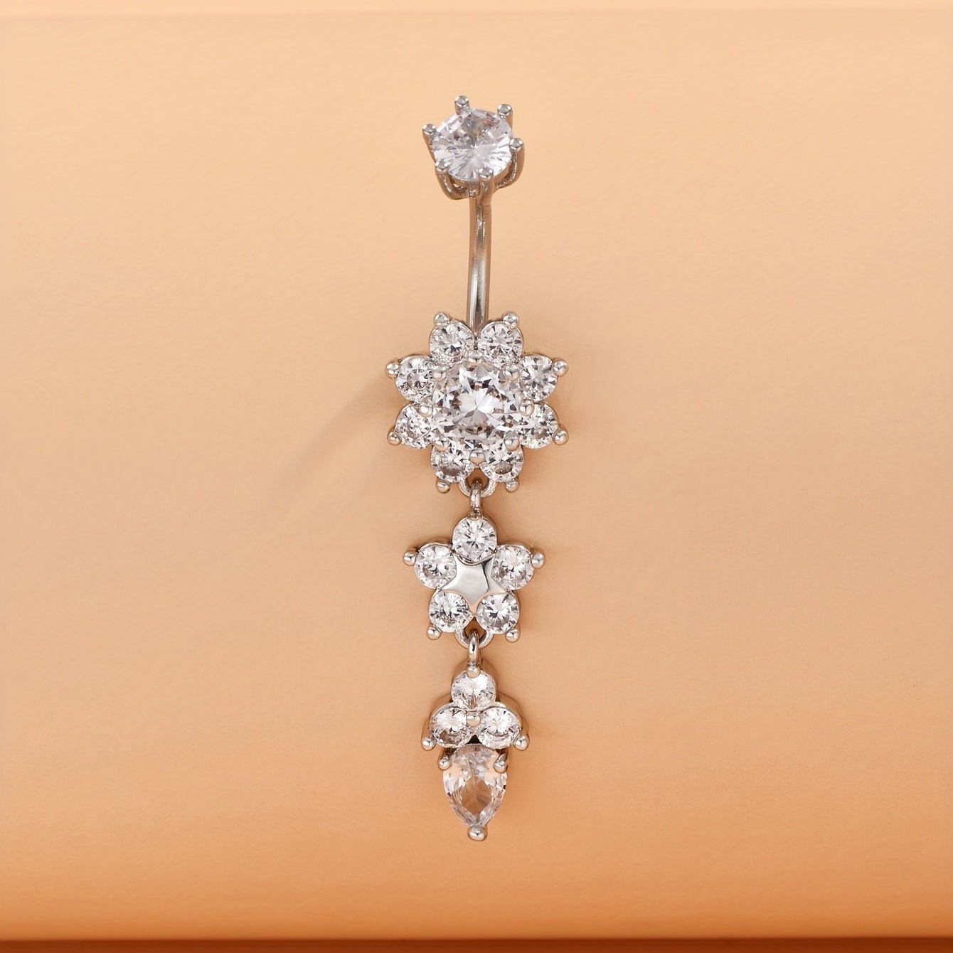 Chic Zirconia Flower Belly Ring for Women - Taylor K Shop