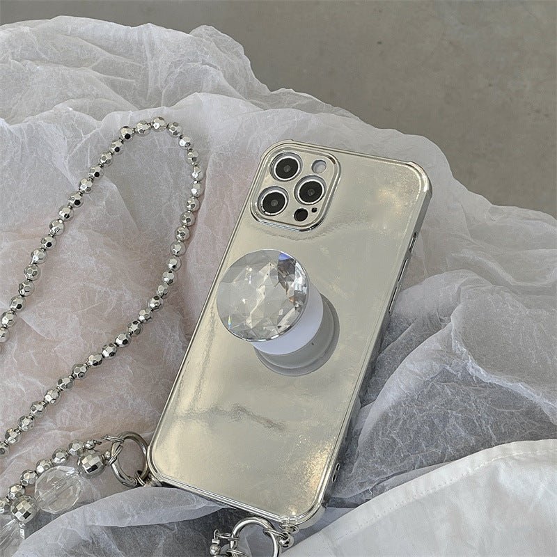 Electroplated Silver Diamond Bracket Chain Phone Case - Taylor K Shop