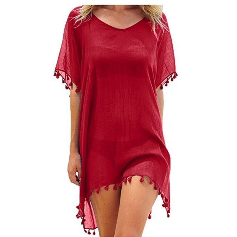 Fringed Ball Beach Blouse - Taylor K Shop