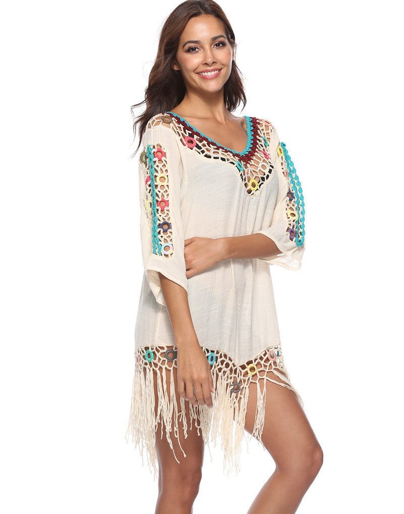 Hand hook rainbow color blouse - Taylor K Shop