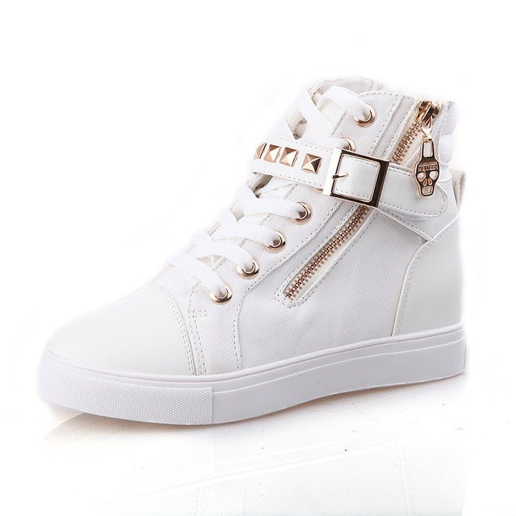 High - top canvas shoes women's flat casual shoes - Taylor K Shop