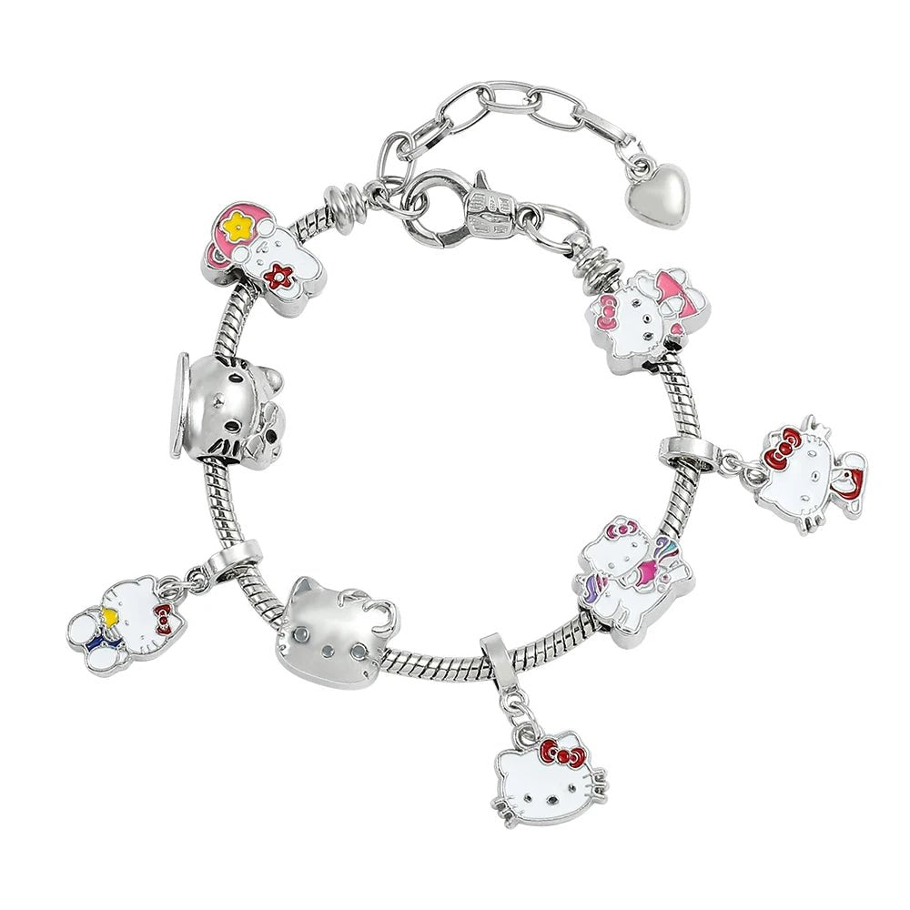 Kawaii Hello Kitty GoldPlated Charm Bracelet for Women - Taylor K Shop