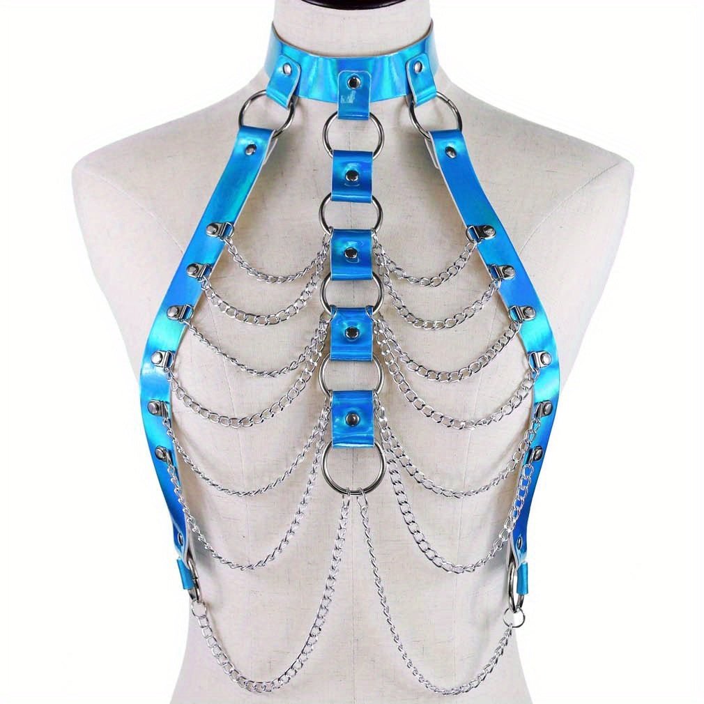 Laser Multilayer PU Leather Harness Festival Accessory - Taylor K Shop