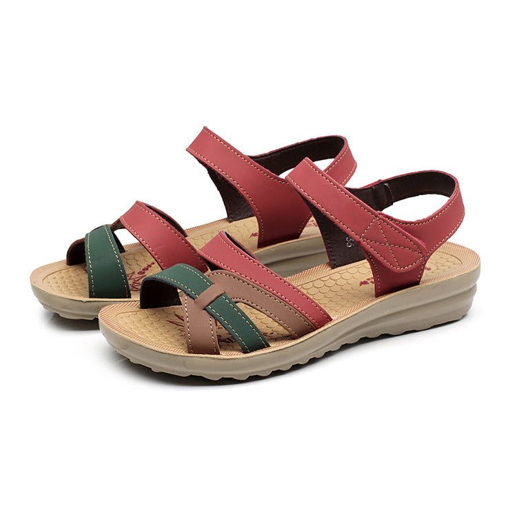 Sandals Soft Leather Flat Beach Sandals - Taylor K Shop