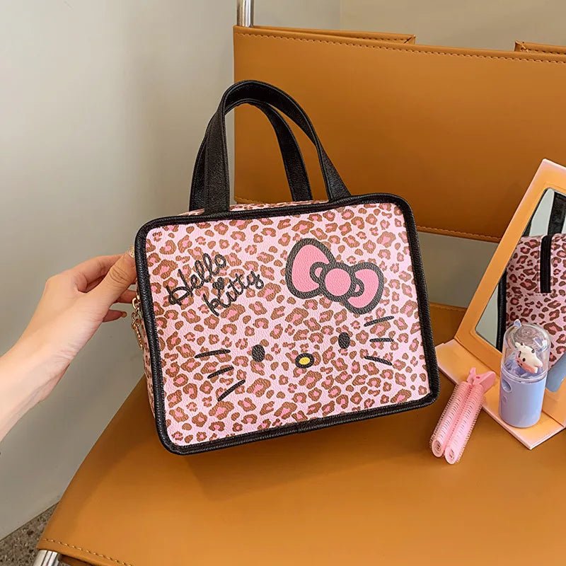 Sanrio Pink Leopard Hello Kitty Cosmetic Makeup Bag Set - Taylor K Shop