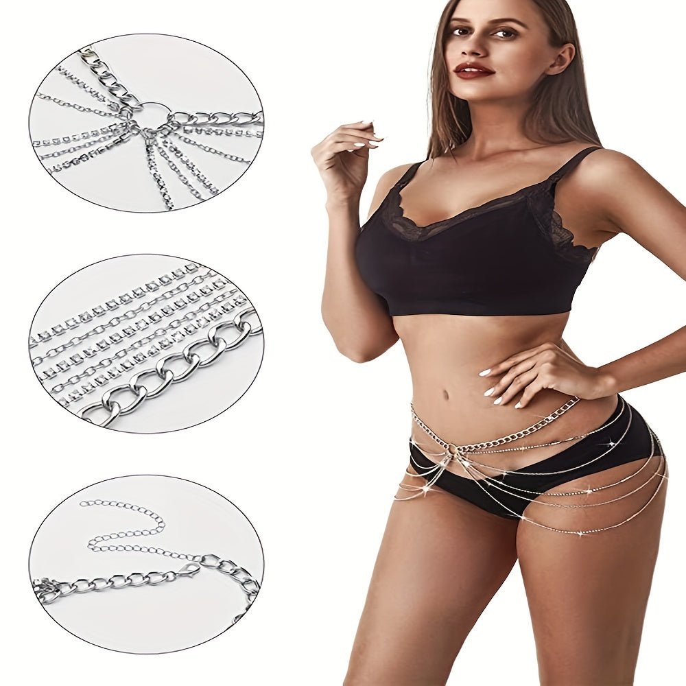 Stylish Silvery Body Chain for Beach Vacations - Taylor K Shop