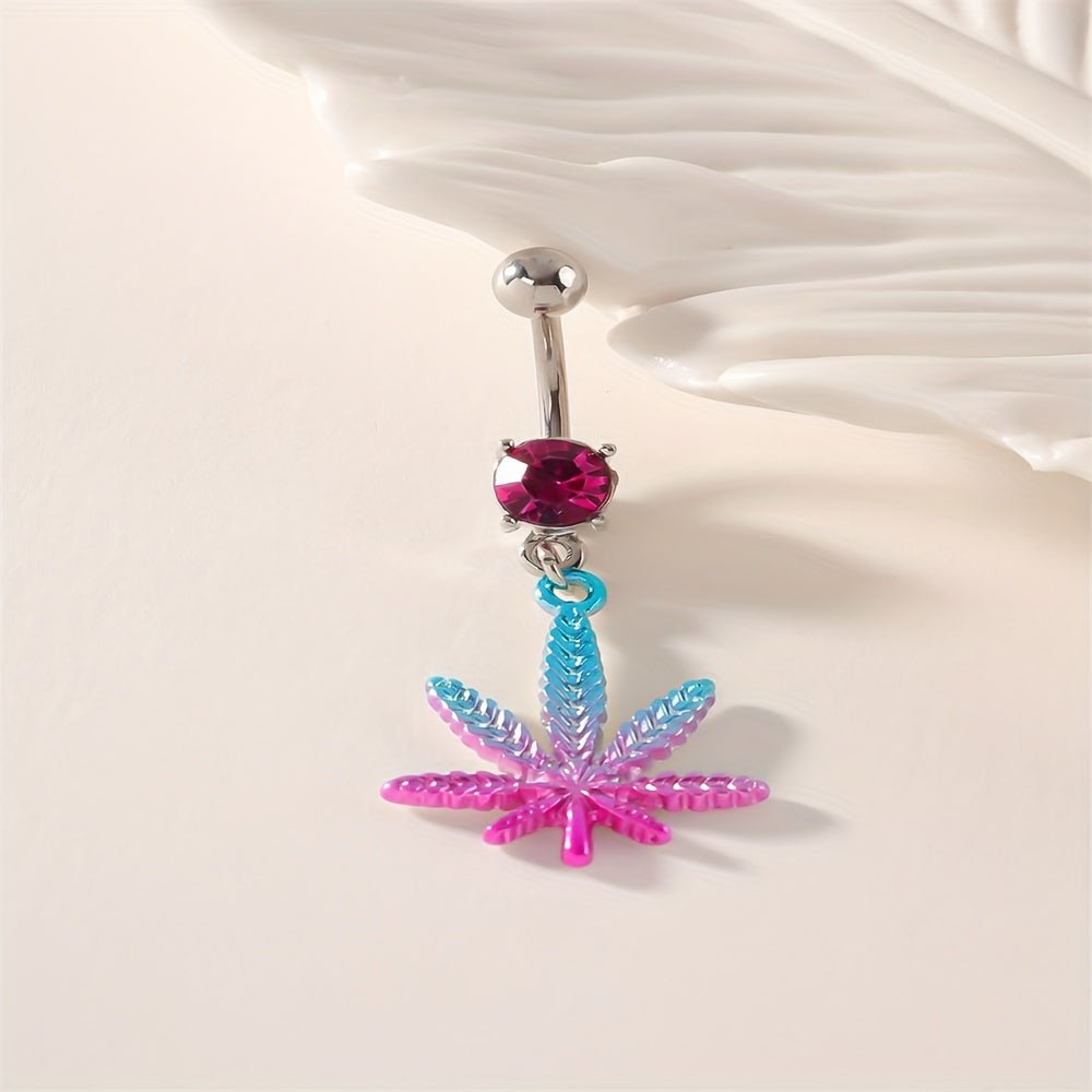 Vibrant Maple Leaf Belly Button Ring Gift - Taylor K Shop