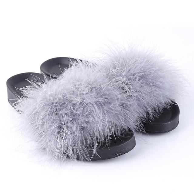 Fur Slide Slippers - Taylor K Shop
