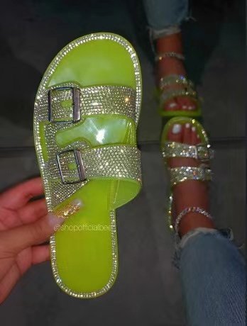 Jelly - soled Rhinestone Sandals And Slippers Beach Shoes Women's Slippers - Taylor K Shop