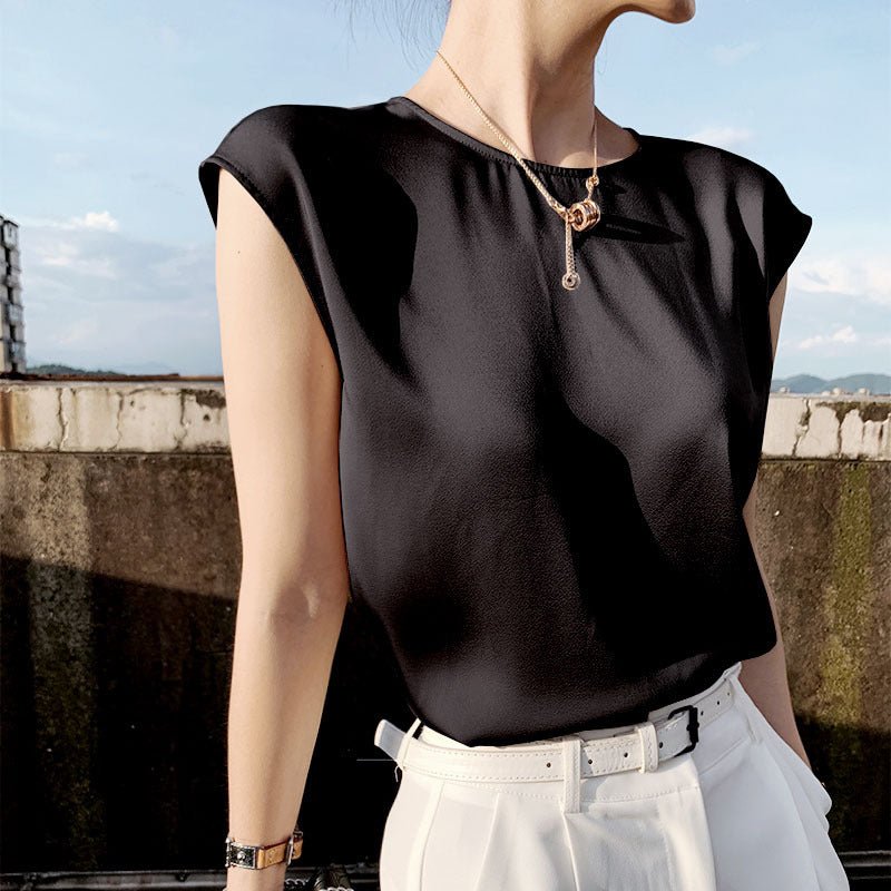 Khaki Women's Elegant Blouse Office Plus Size Tunic Satin Silk Blouse Basic Tops White Summer Chiffon Blouses for Women - Taylor K Shop