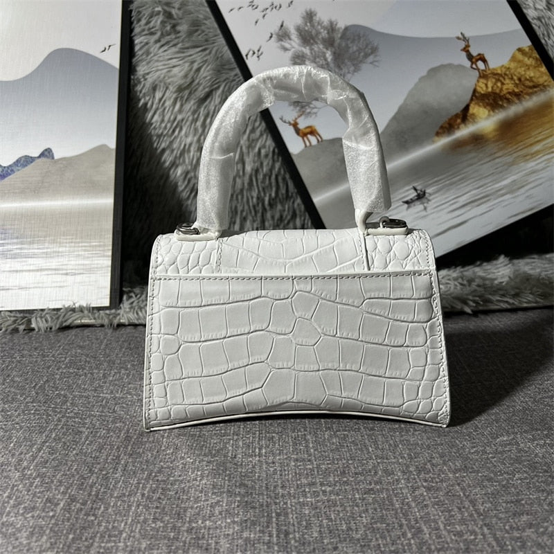 Luxury Designer Bag . Handbag Genuine Leather Mini Shoulder Bag Fashion Hourglass Bag Crocodile Pattern Crossbody Bag - Taylor K Shop