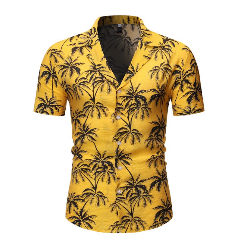 Mens Fashion Loose Lapel Print Top - Taylor K Shop