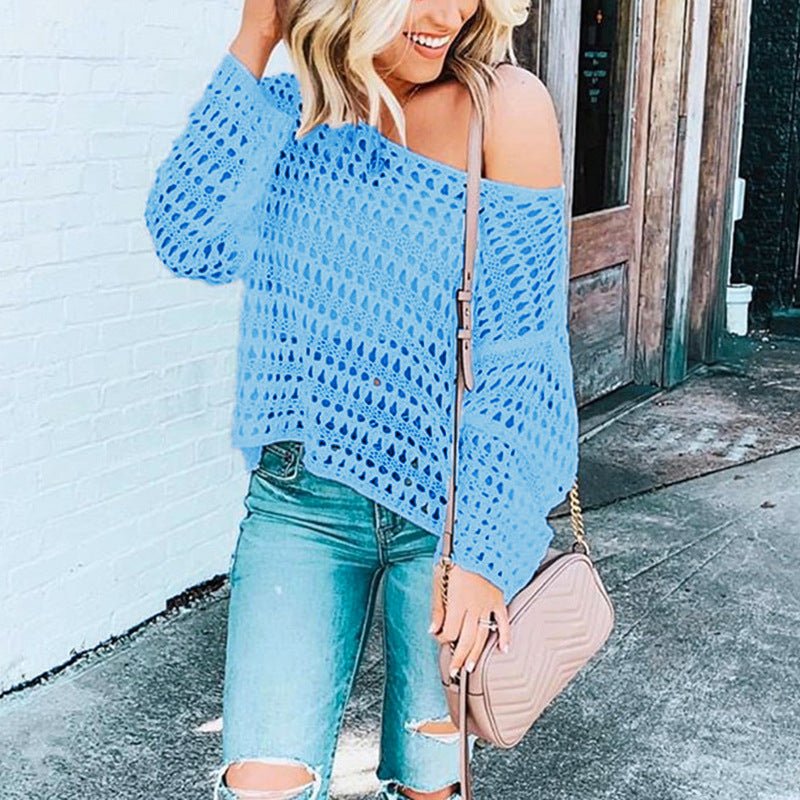 Mesh openwork sweater blouse - Taylor K Shop