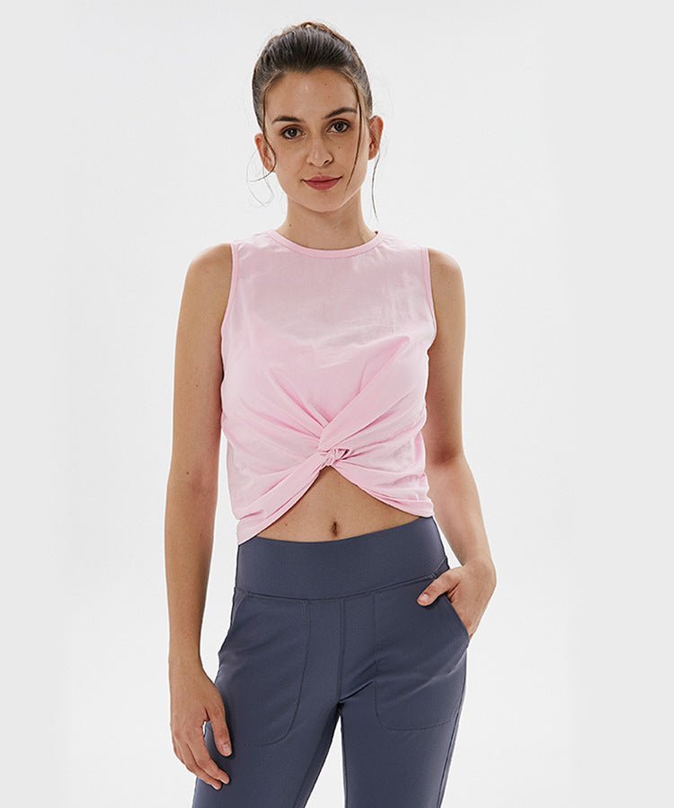 Sleeveless loose exposed navel blouse - Taylor K Shop