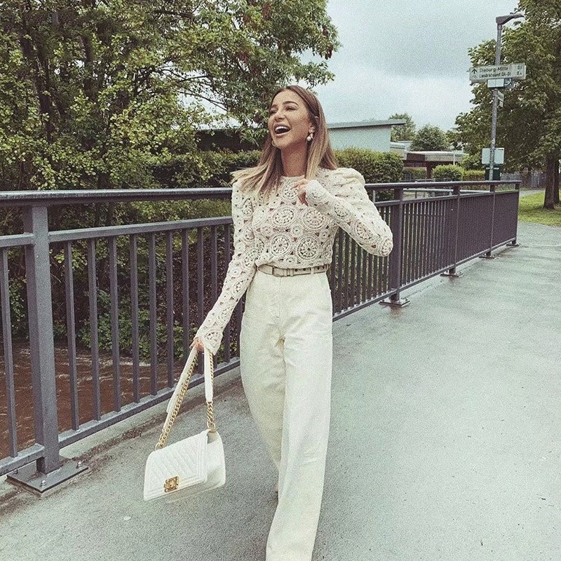 Summer Lace Crochet Blouses Shirt Tops - Taylor K Shop