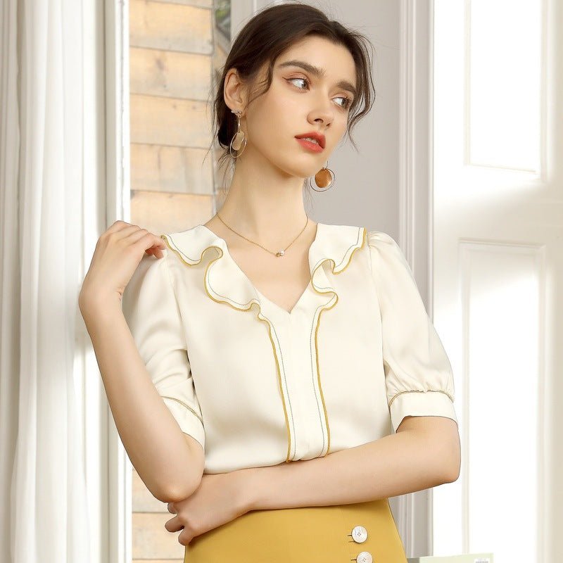 Summer New Style Korean Short - Sleeved Ruffled Blouse Women - Taylor K Shop