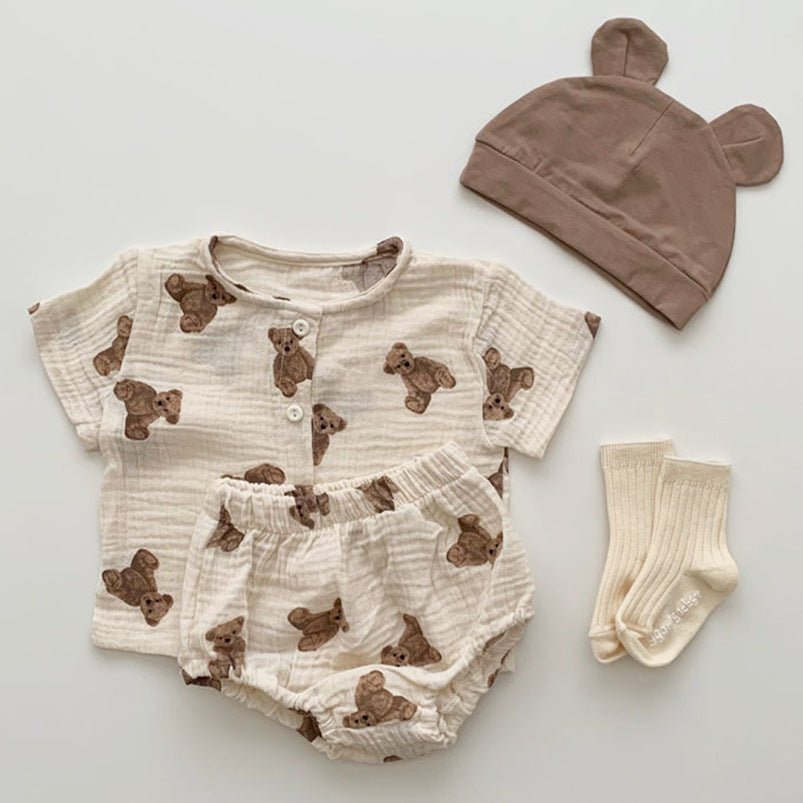 Two Piece Summer Short Sleeved Blouse And Overalls - Taylor K Shop