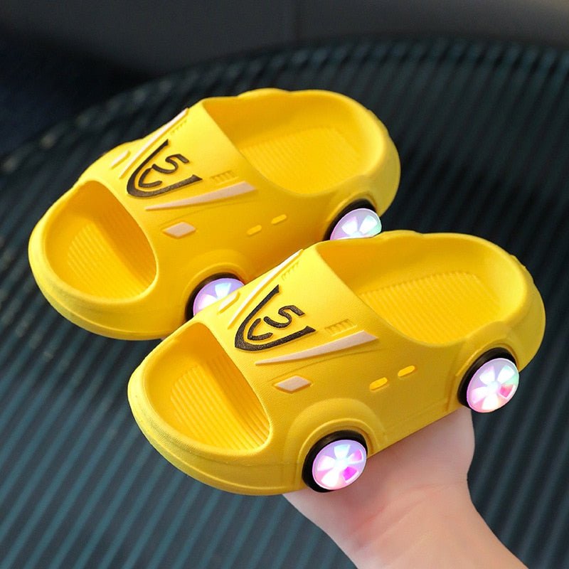 Warrior Kids Luminous Slippers Summer Sandal Indoor Outdoor Soft Anti - slip Cartoon Car Kids Shoes Personality Children Sandals - Taylor K Shop