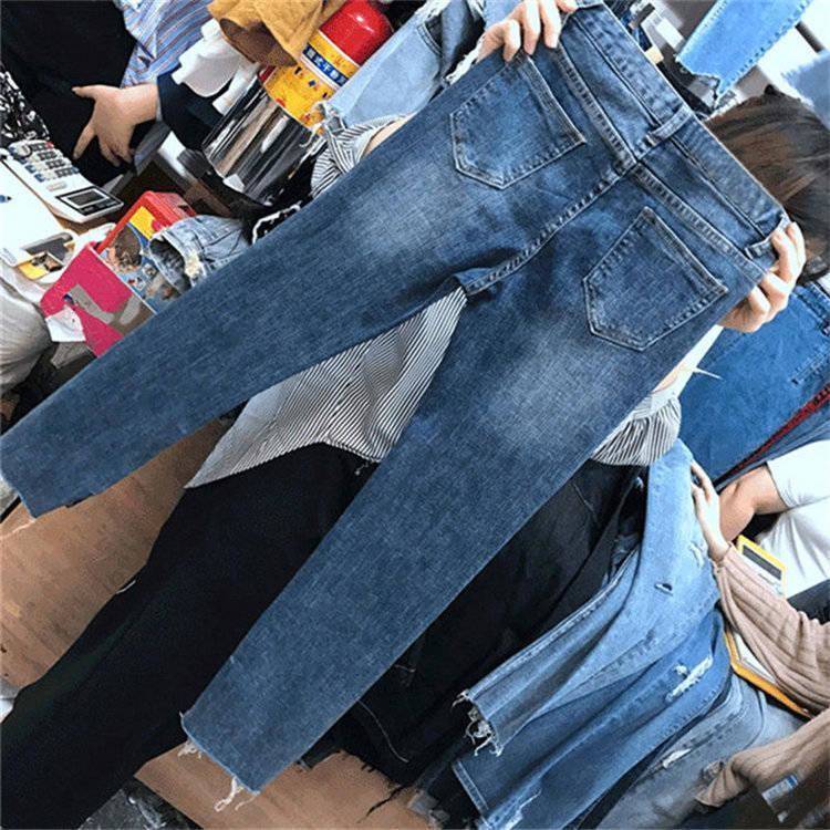 Women Denim Skinny Trousers Ripped Jeans For Women Hole Vintage Pencil Pants High Elasticity Stretch Trousers - Taylor K Shop