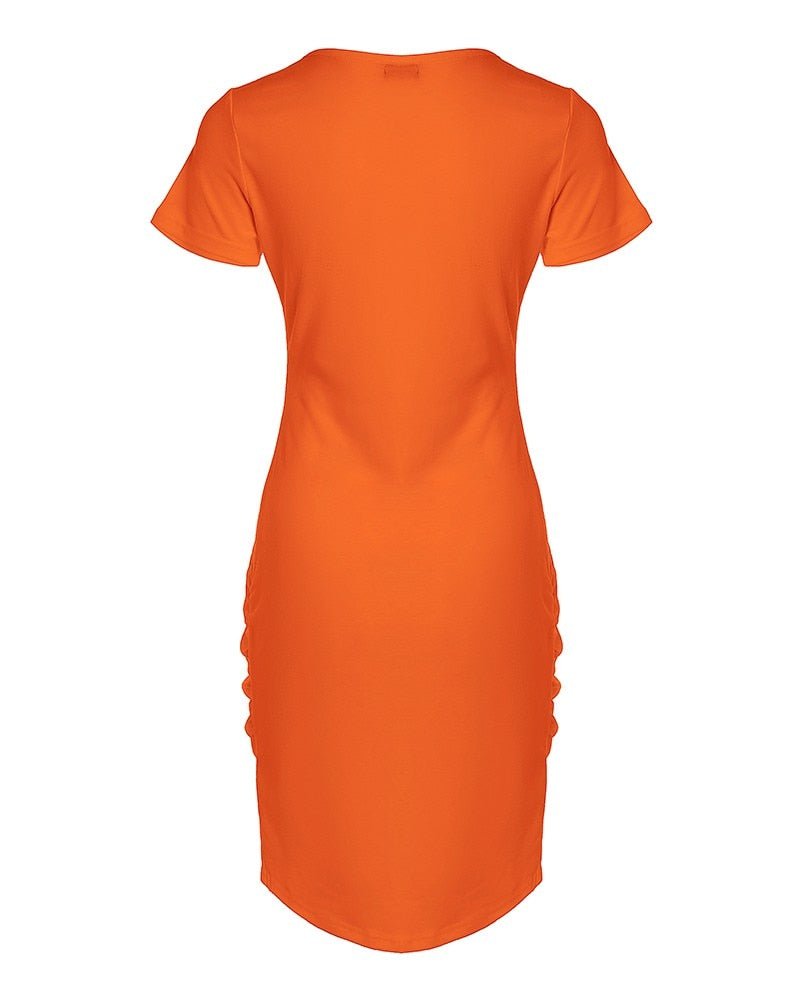 Women Short Sleeve Mini Dress Bodycon Eyes Print Overlap Short Sleeve Casual Dress Slim Fashion Summer - Taylor K Shop