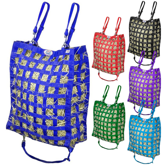 Superior 4-Sided Slow Feeder Horse Hay Bag – 1.75" Square Openings – Restricted Slow Feed – 1-Year Warranty | Patented Design