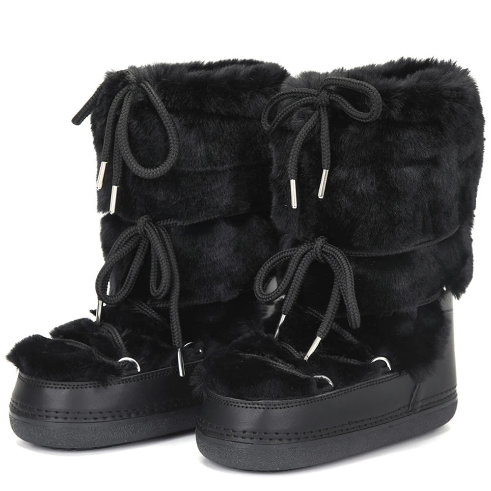 2024 Luxe Womens Fluffy Fur Winter Snow Boots - Taylor K Shop
