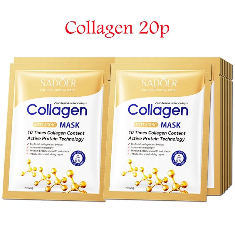 20Pack Hydrating Collagen Hyaluronic Acid Face Masks - Taylor K Shop