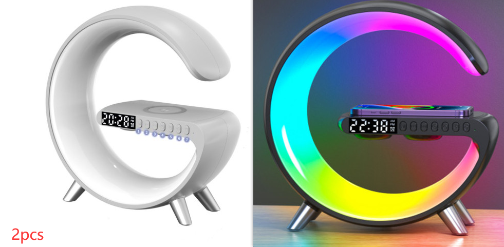 2023 New Intelligent G Shaped LED Lamp Bluetooth Speake Wireless Charger Atmosphere Lamp App Control For Bedroom Home Decor