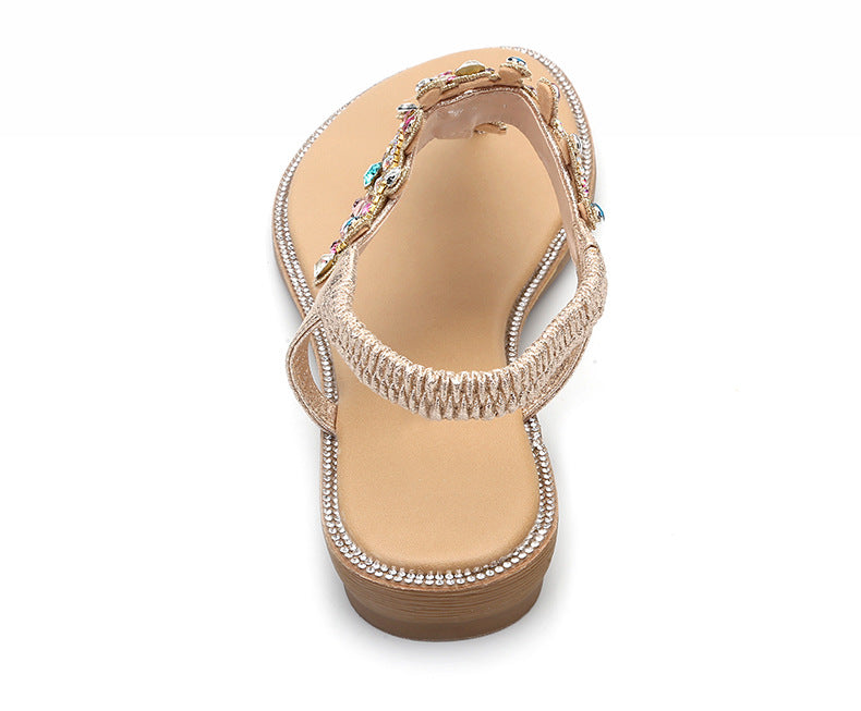 Sandals with colorful diamonds and sandals