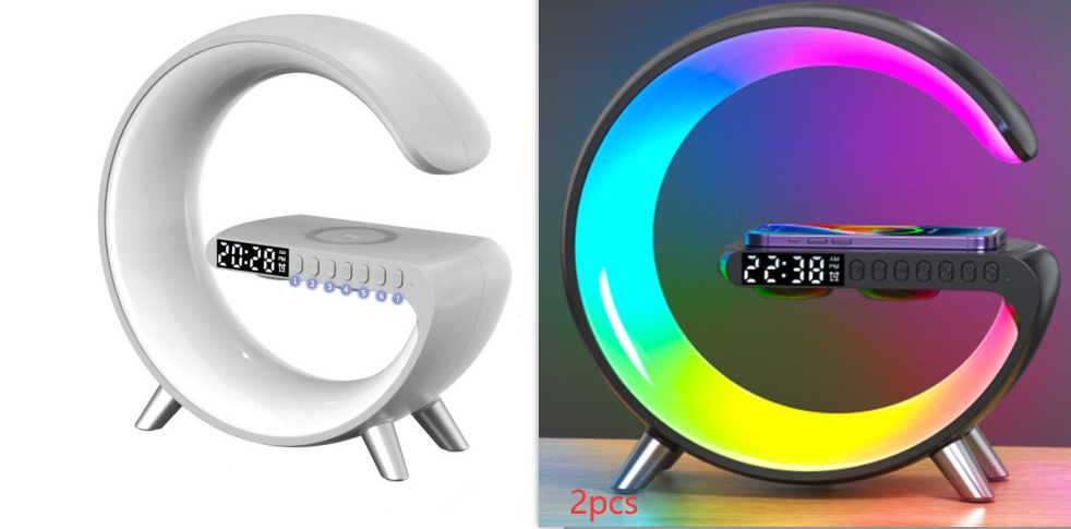 2023 New Intelligent G Shaped LED Lamp Bluetooth Speake Wireless Charger Atmosphere Lamp App Control For Bedroom Home Decor