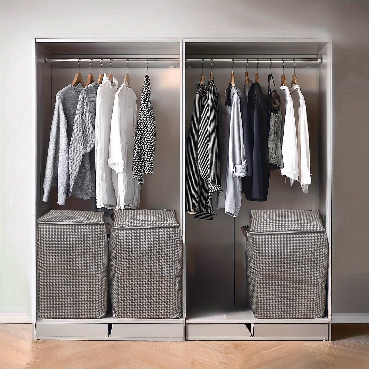 3 Pack Extra Large Houndstooth Storage Containers 4755 Gal - Taylor K Shop