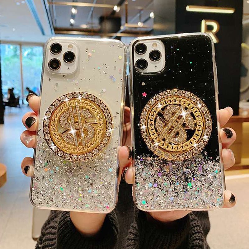 3D Diamond Dollar Turnplate Phone Case Luxury Designer - Taylor K Shop