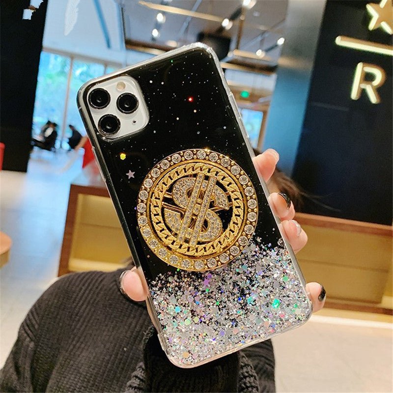 3D Diamond Dollar Turnplate Phone Case Luxury Designer - Taylor K Shop