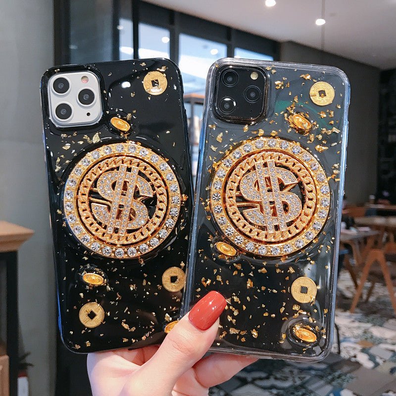 3D Diamond Dollar Turnplate Phone Case Luxury Designer - Taylor K Shop