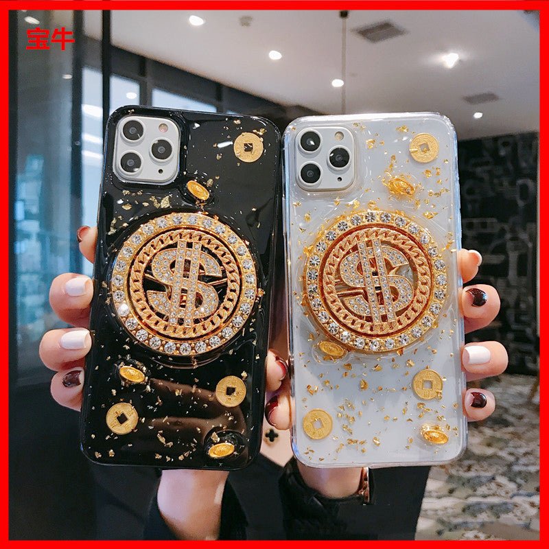 3D Diamond Dollar Turnplate Phone Case Luxury Designer - Taylor K Shop