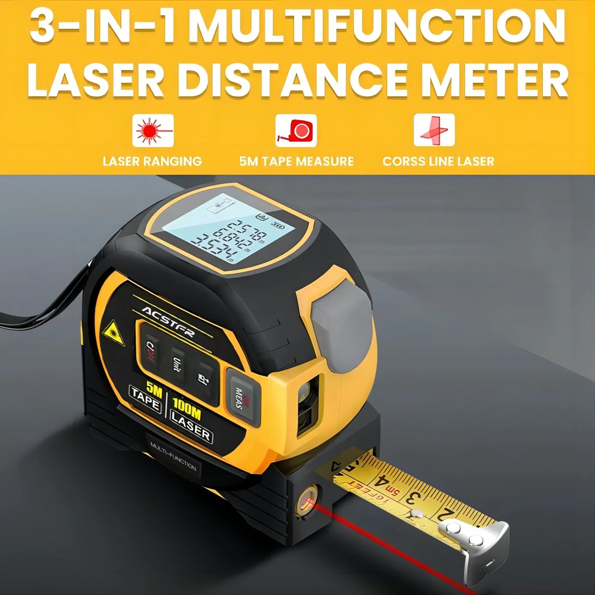 3in1 HighPrecision Laser Tape Measure Tool - Taylor K Shop