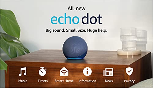 Amazon Echo Dot (newest model), With bigger vibrant sound, helpful routines and Alexa, Charcoal