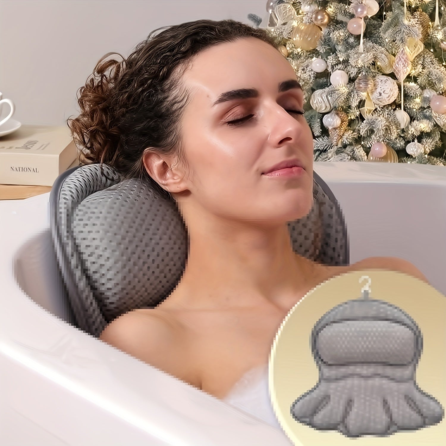 4D Air Mesh Luxury QuickDry Nonslip Spa Bath Pillow - Taylor K Shop