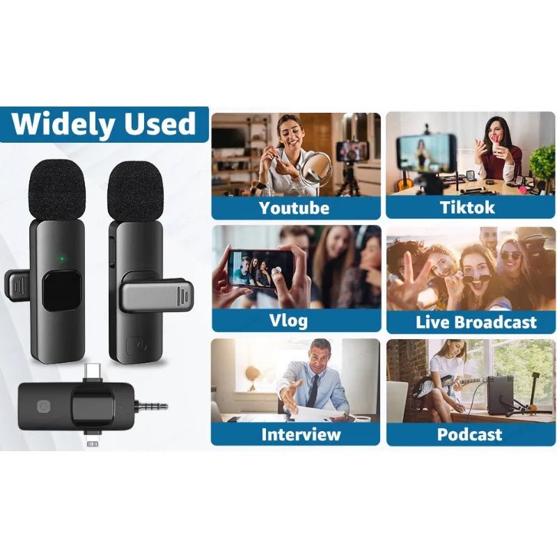 4in1 Wireless Lavalier Mic for iPhone and Android - Taylor K Shop