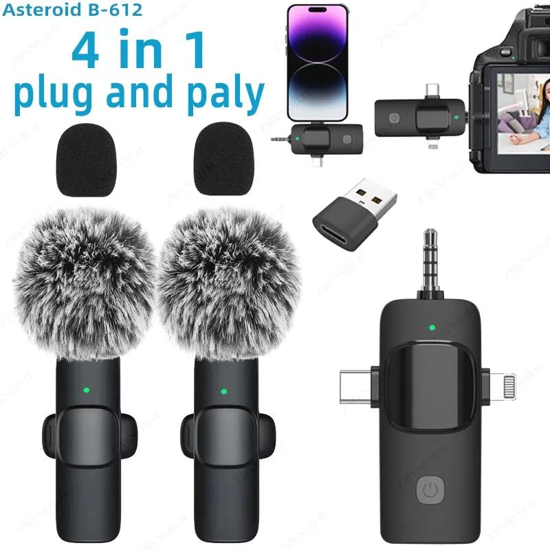 4in1 Wireless Lavalier Mic for iPhone and Android - Taylor K Shop