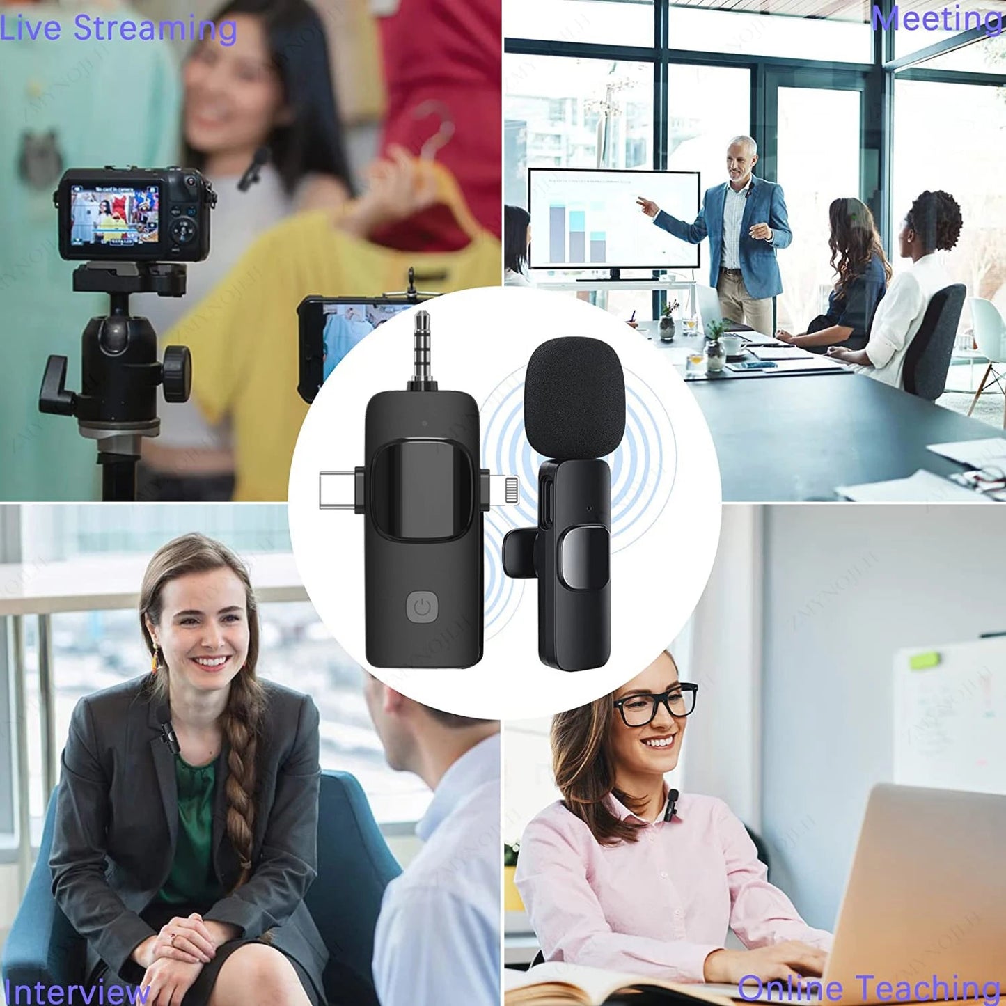 4in1 Wireless Lavalier Mic for iPhone and Android - Taylor K Shop