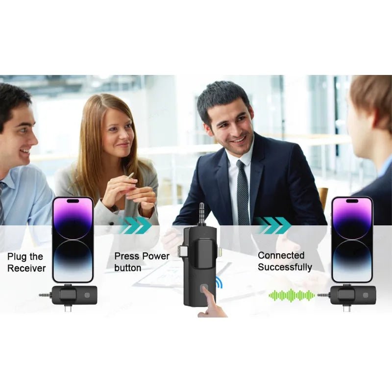 4in1 Wireless Lavalier Mic for iPhone and Android - Taylor K Shop