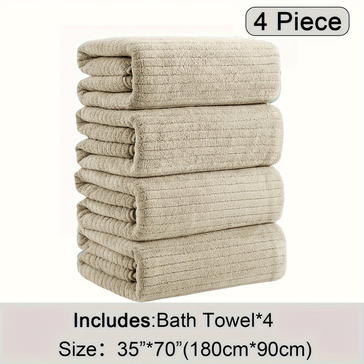 4Pack Extra Large Microfiber Bath Towels Quick Dry - Taylor K Shop