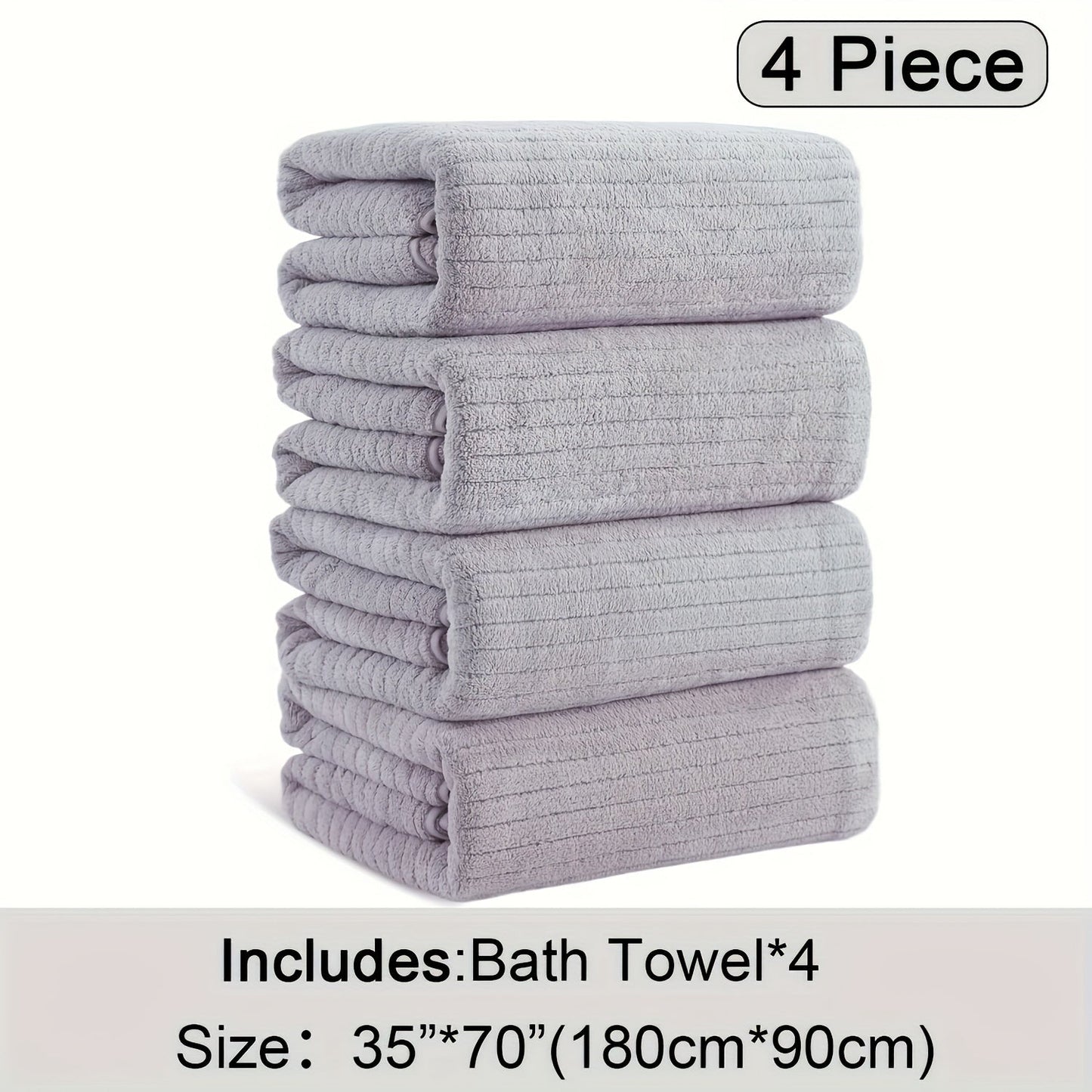 4Pack Extra Large Microfiber Bath Towels Quick Dry - Taylor K Shop